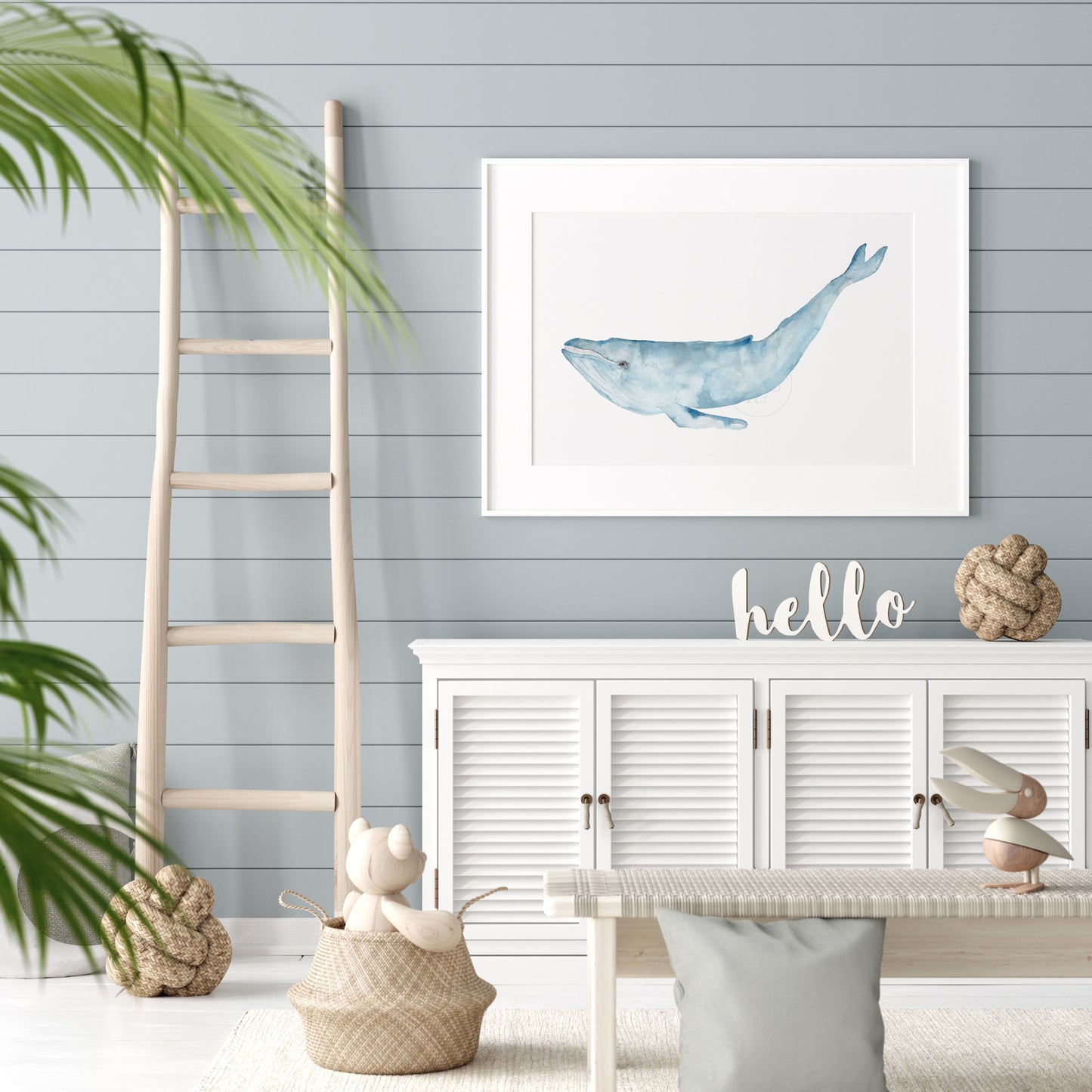 Whale Art Print, Coastal Decor