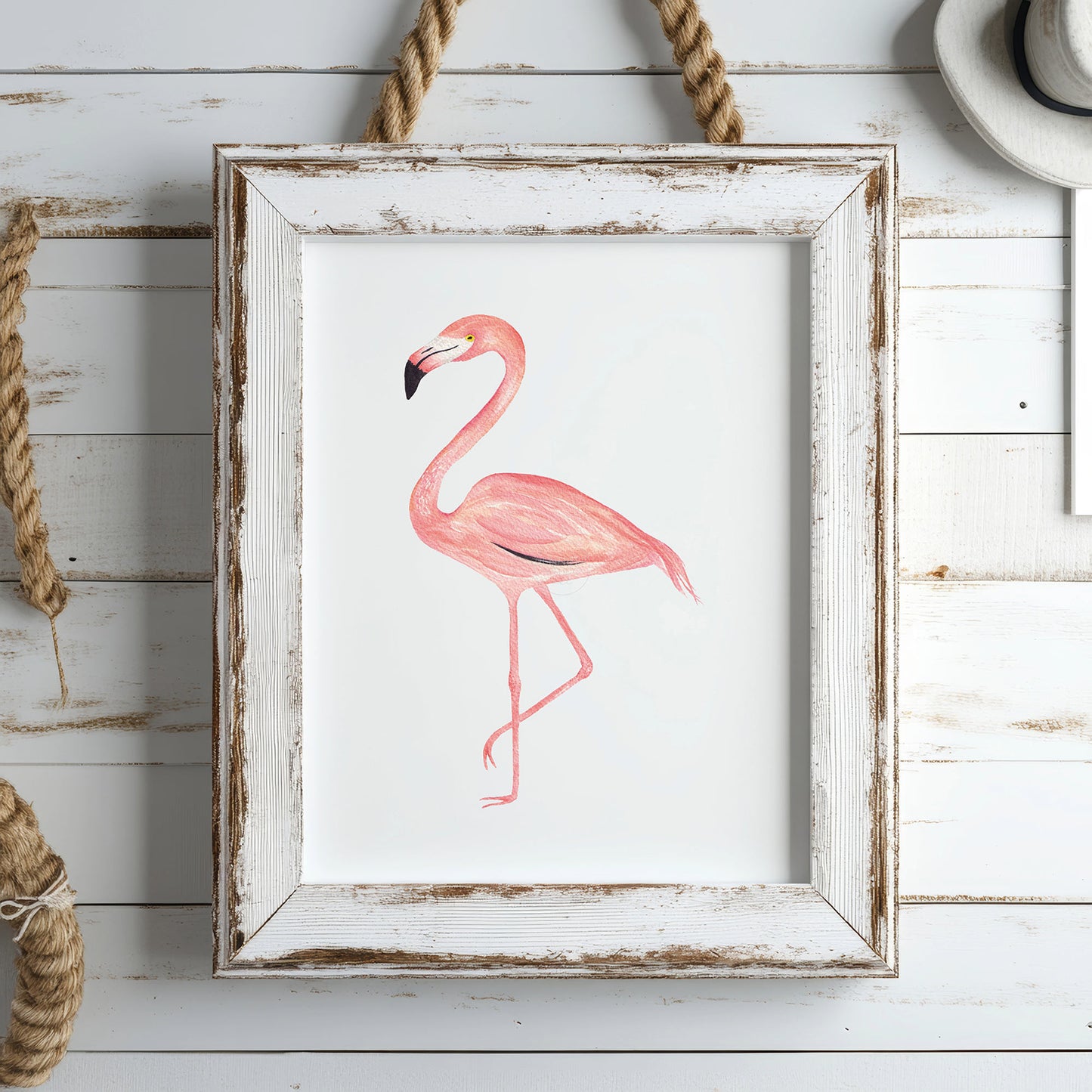 Flamingo Artwork | Hand-painted Watercolor print | Tropical Bird Wall Decor | Feminine Room