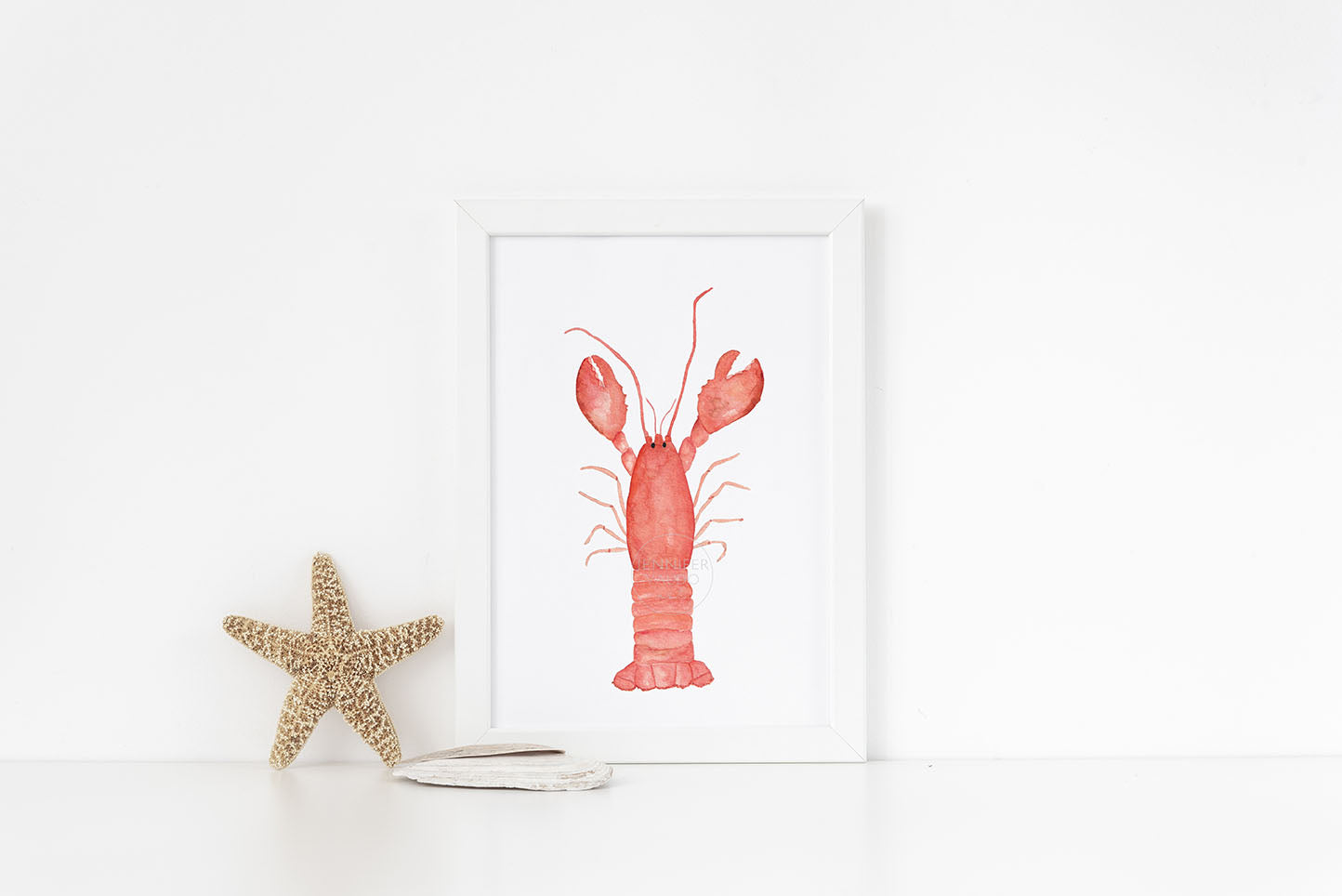 Lobster Watercolor Art Print, Coastal Artwork, Nautical Home Decor