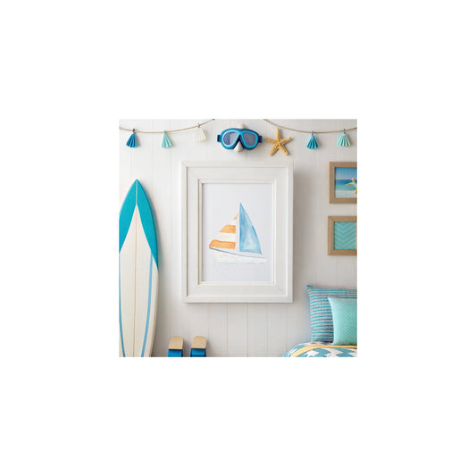 Sailboat Watercolor Print, Boat Wall Art, Nautical Art Print, Coastal