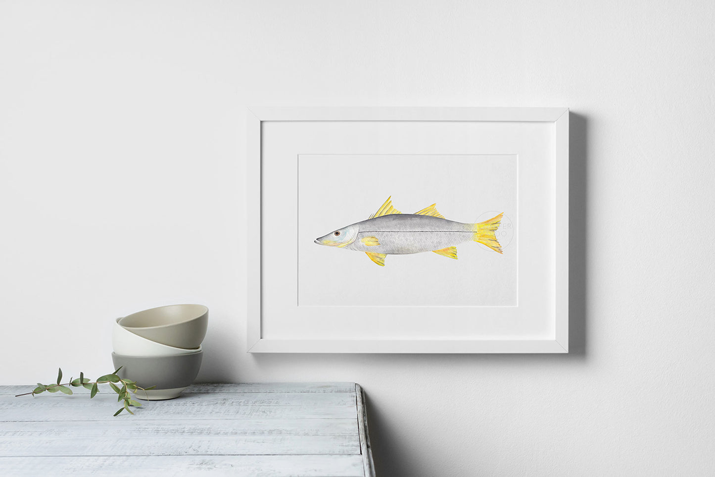 Snook Wall Art, Hand-painted Watercolor Print, Fisherman Gift, Inshore Fish