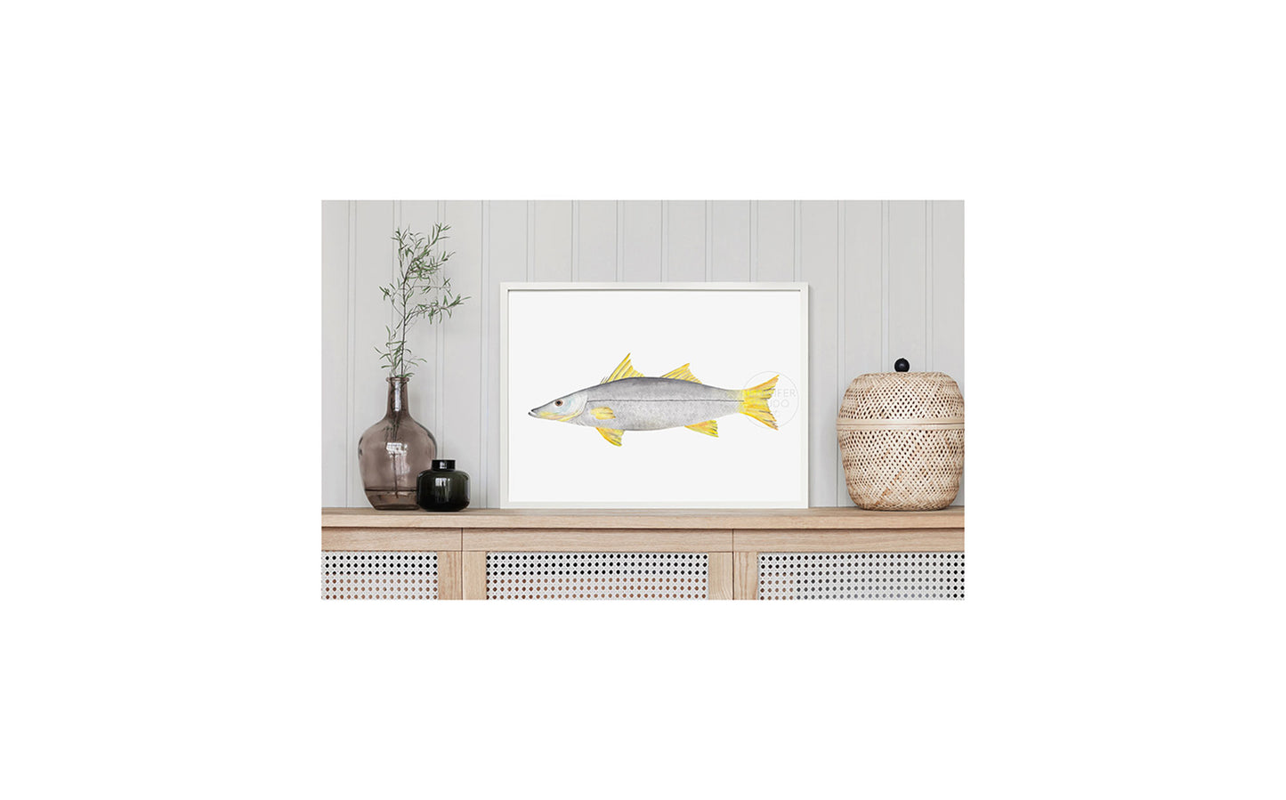 Snook Wall Art, Hand-painted Watercolor Print, Fisherman Gift, Inshore Fish