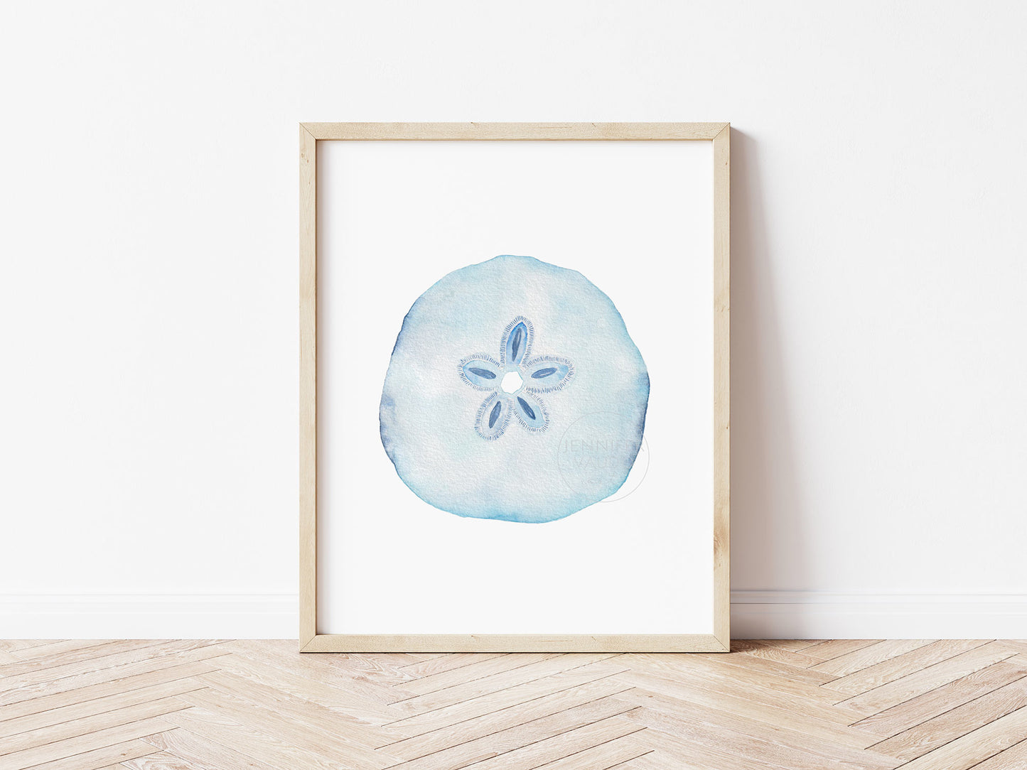 Sand Dollar Wall Art, Beach House Home Decor, Watercolor Print