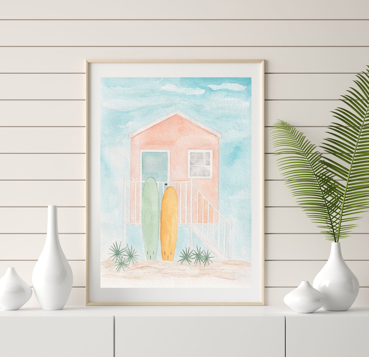 Beach house Wall Art, Coastal Home Decor, Surf Board Art Print