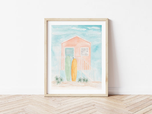 Beach house Wall Art, Coastal Home Decor, Surf Board Art Print