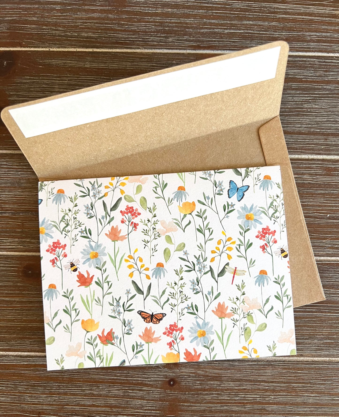 Garden Greeting Card Set, Wildflower Note Cards, Blank Inside