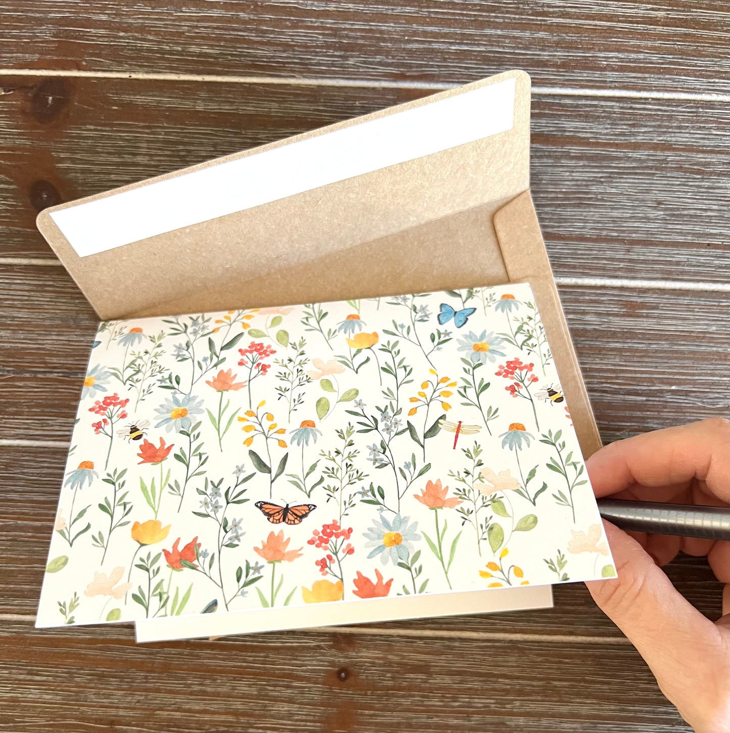 Garden Greeting Card Set, Wildflower Note Cards, Blank Inside