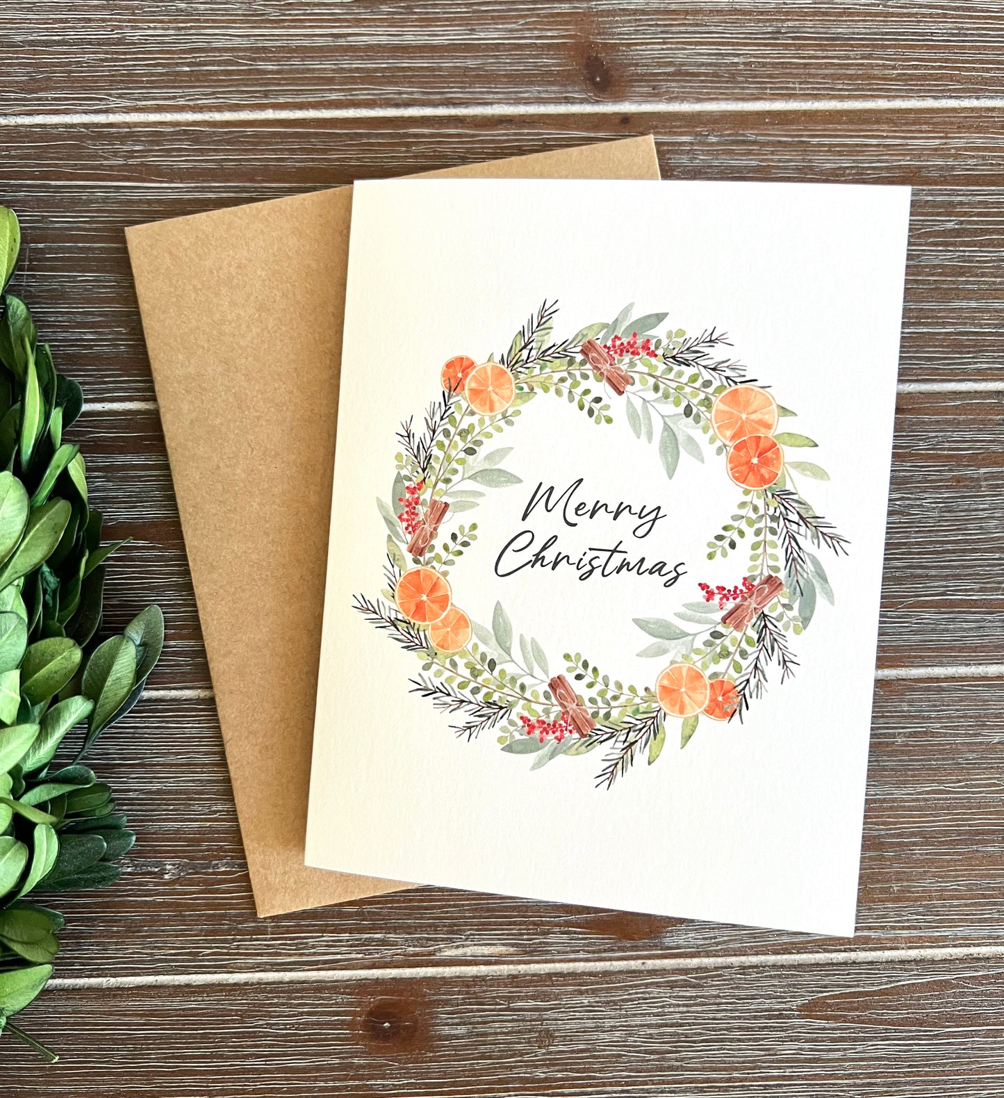 Citrus Christmas card, Holiday Greeting Card, Seasonal