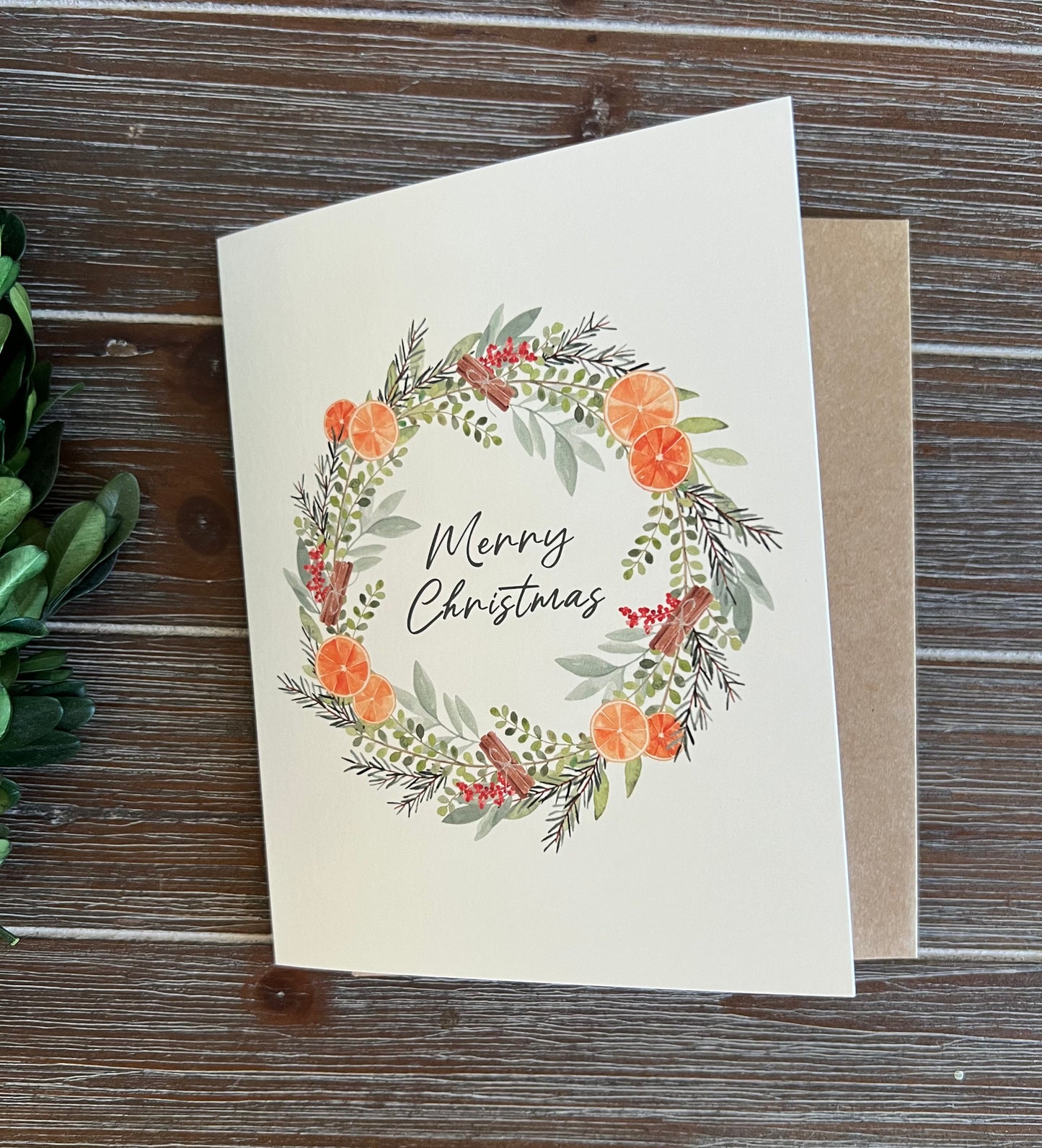 Citrus Christmas card, Holiday Greeting Card, Seasonal