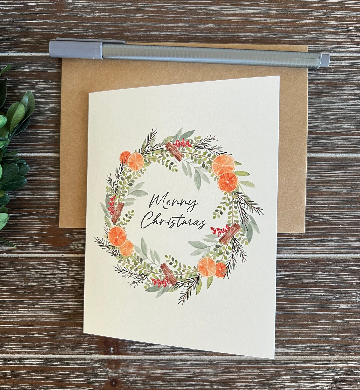 Citrus Christmas card, Holiday Greeting Card, Seasonal