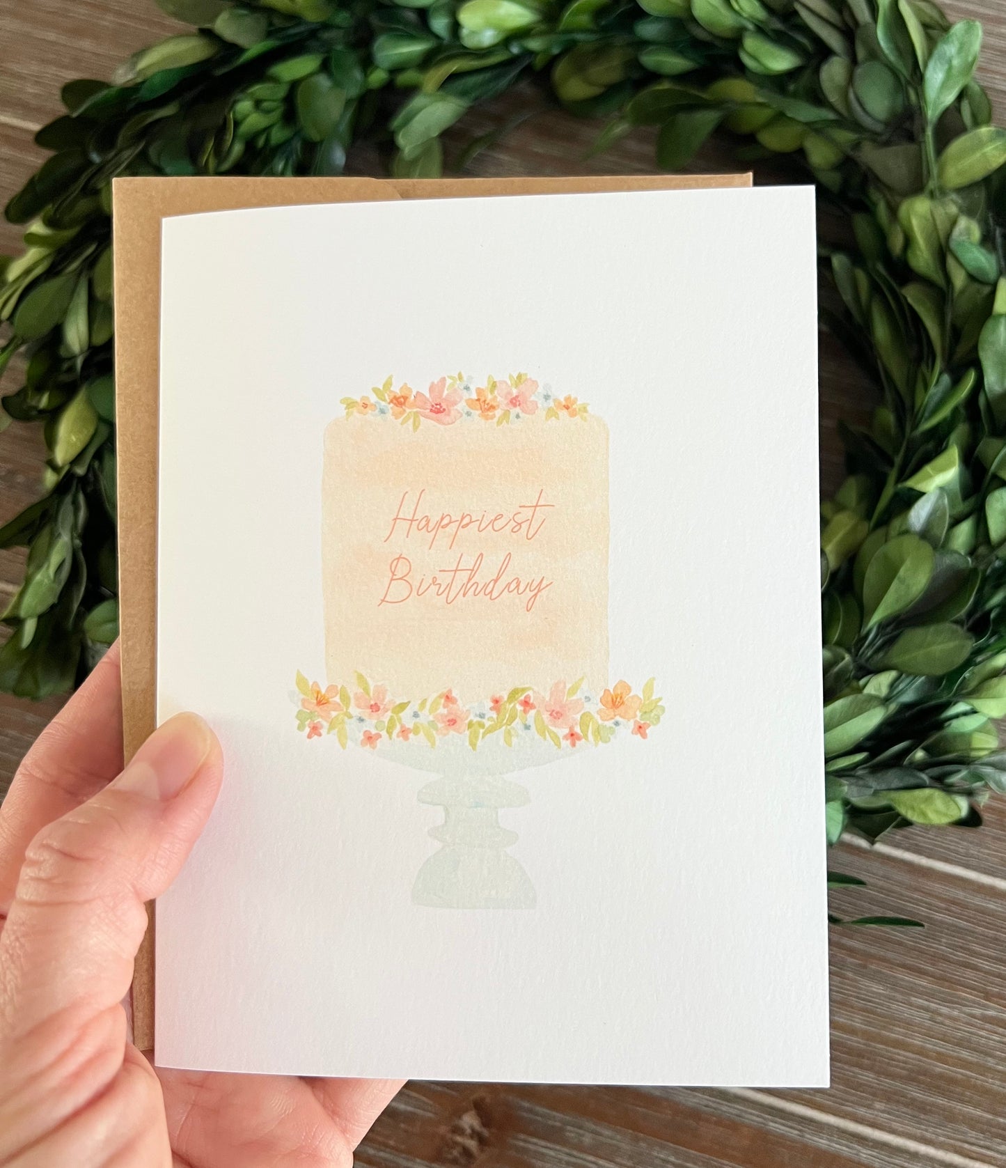 Happiest Birthday Card, Pastel Cake Card