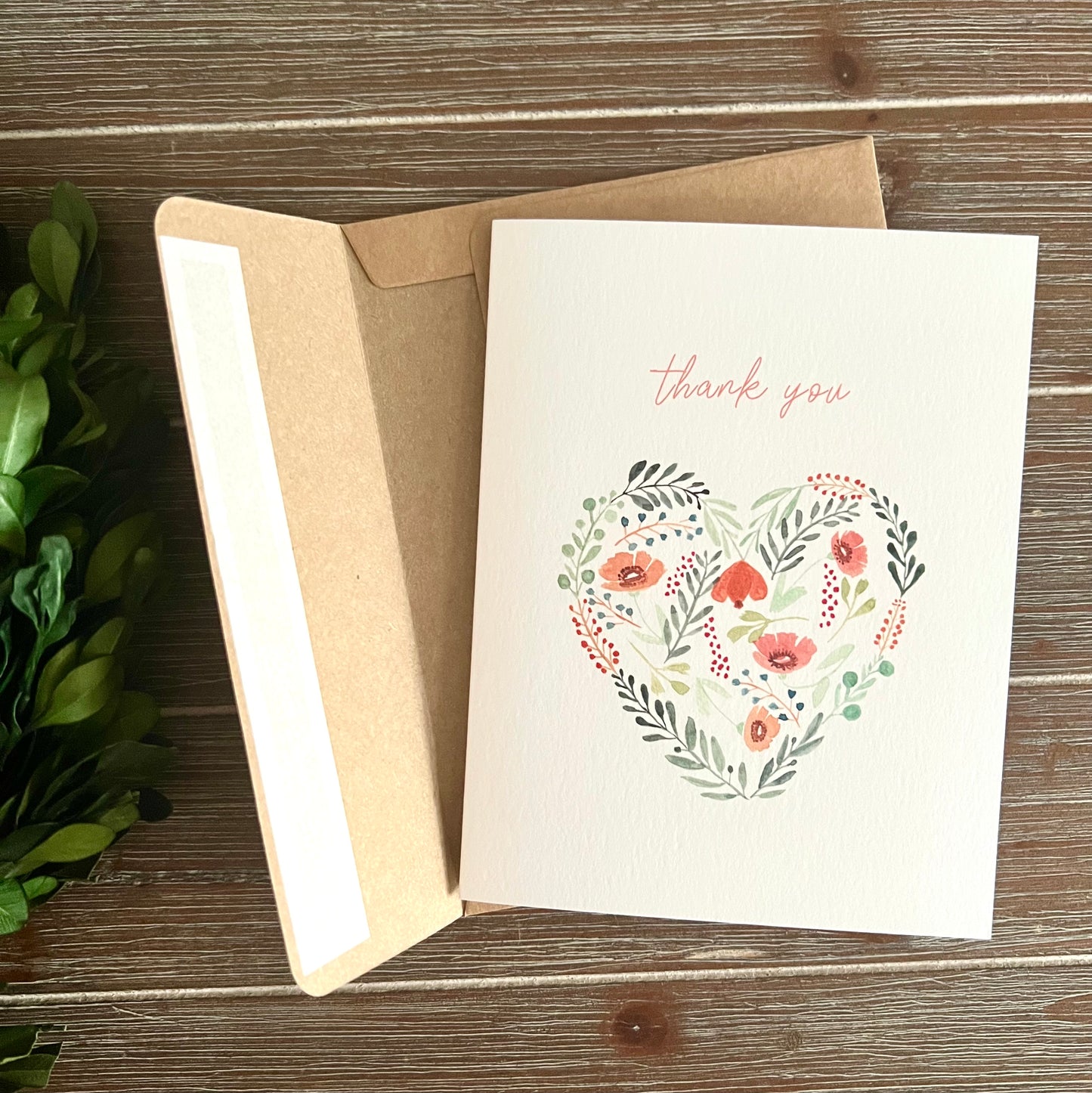 Heart Thank you Card, Appreciation, Gratitude card