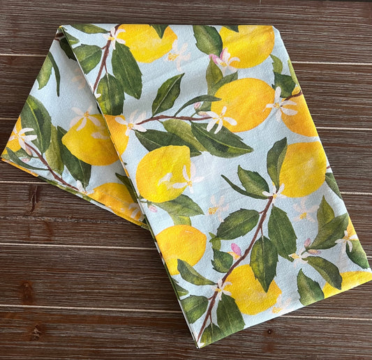 Lemons + Blossoms Watercolor Tea Towel