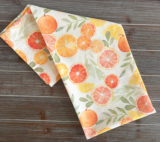 Tea Towel, Citrus, Kitchen Decor, Hand Towel, Watercolor