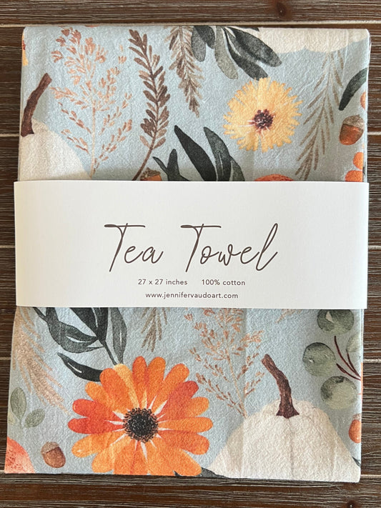 Autumn Tea Towel, Kitchen Decor, Thanksgiving Hand Towel