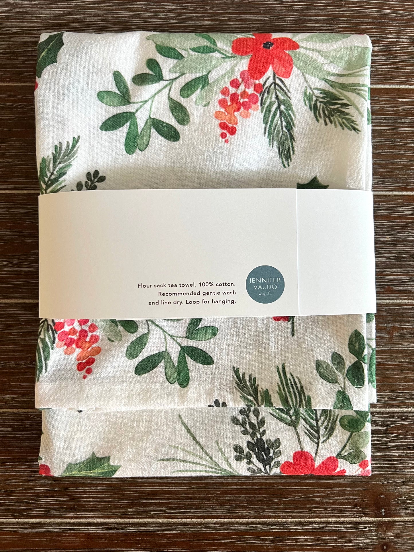 Christmas Tea Towel, Kitchen Decor, Holiday Hand Towel, Hostess Gift