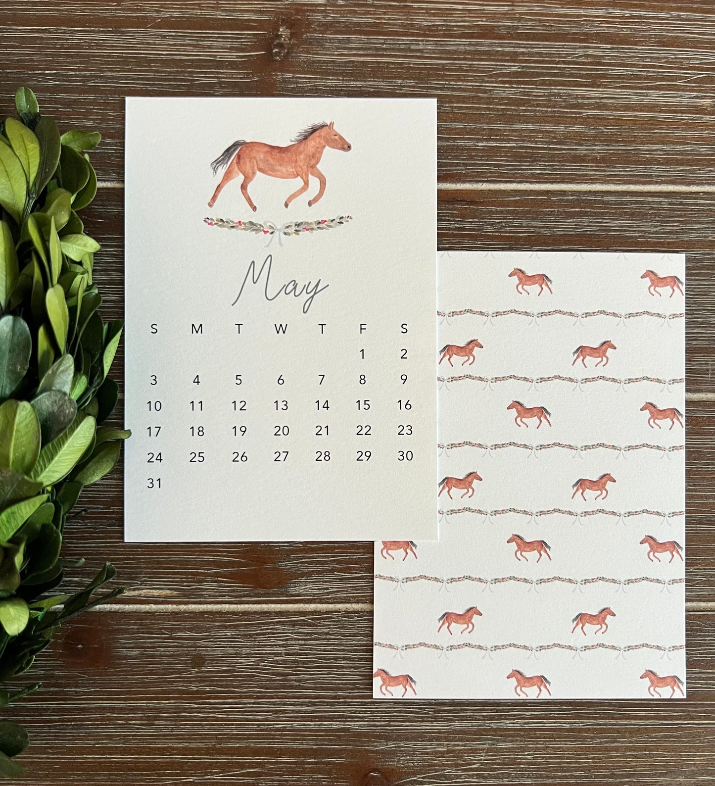 2026 Watercolor Desk Calendar – 12 Monthly Cards with Pine Stand | Charming Art Calendar | Illustrated Desktop Calendar