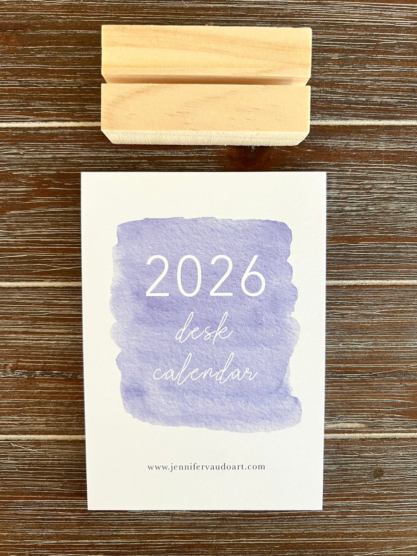 2026 Watercolor Desk Calendar – 12 Monthly Cards with Pine Stand | Charming Art Calendar | Illustrated Desktop Calendar