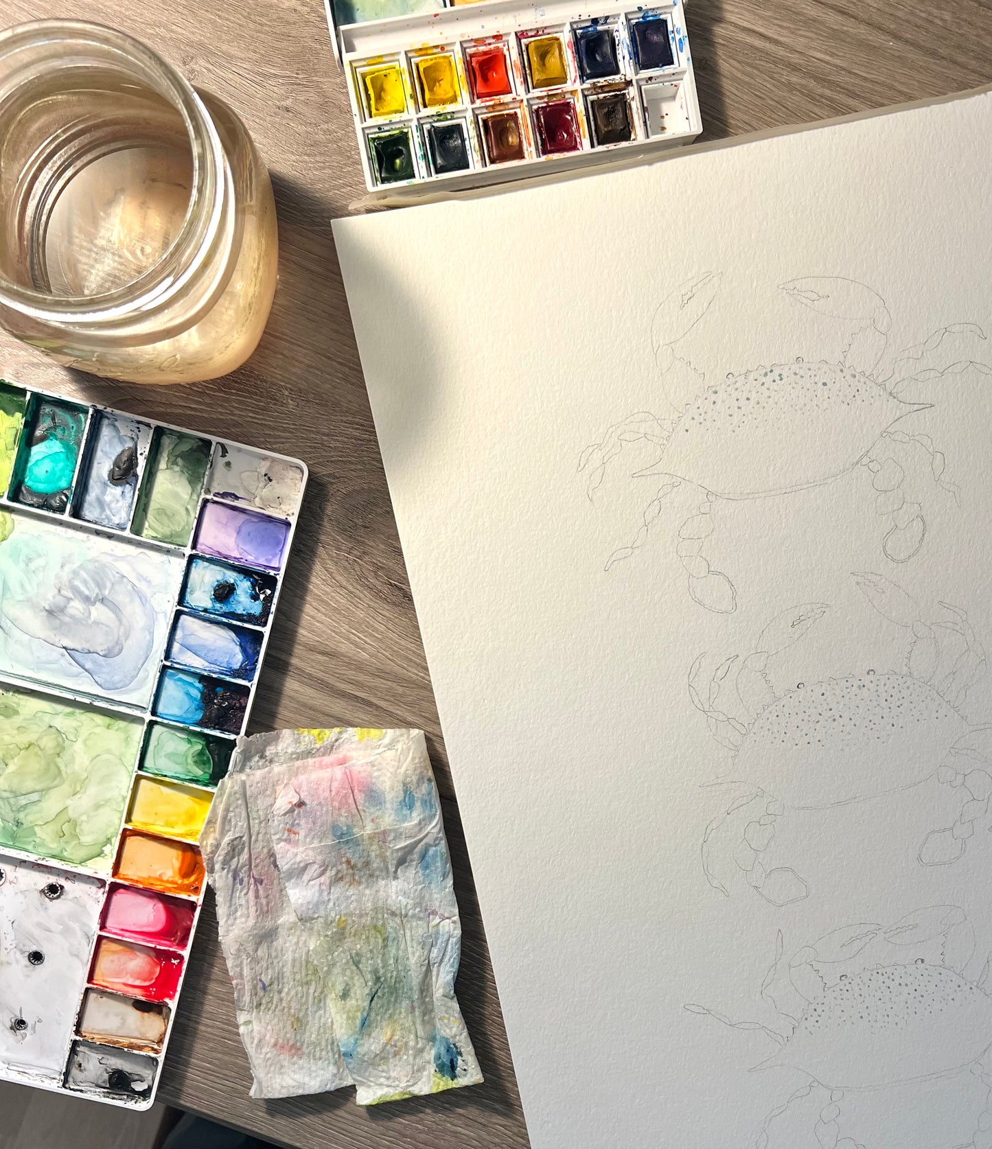 Blue Crab | Crab Wall Art | Hand-painted Watercolor Print | Coastal Wall Decor | Sea Life Artwork