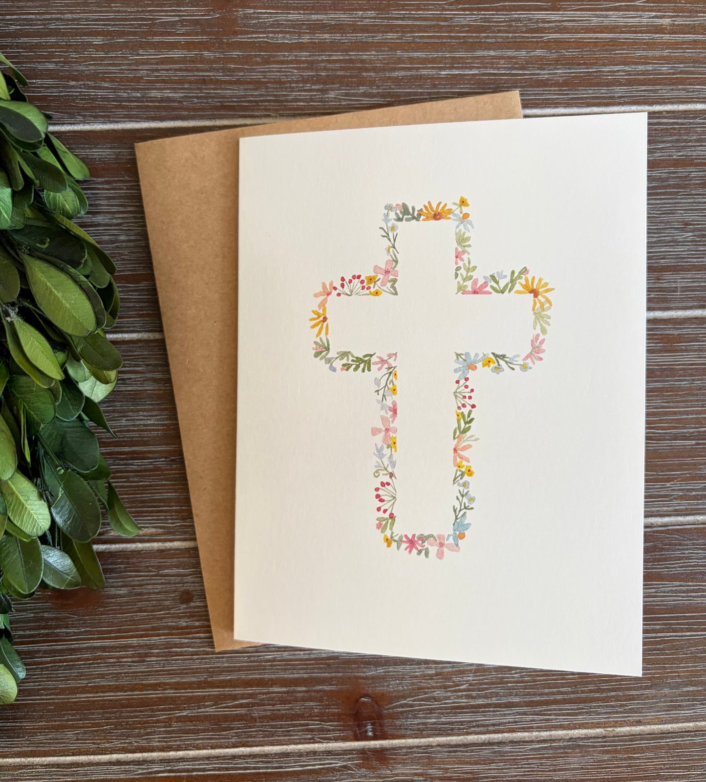 Religious Greeting Card, Cross, Easter, Baptism Card, First Holy Communion, Sympathy, Florals