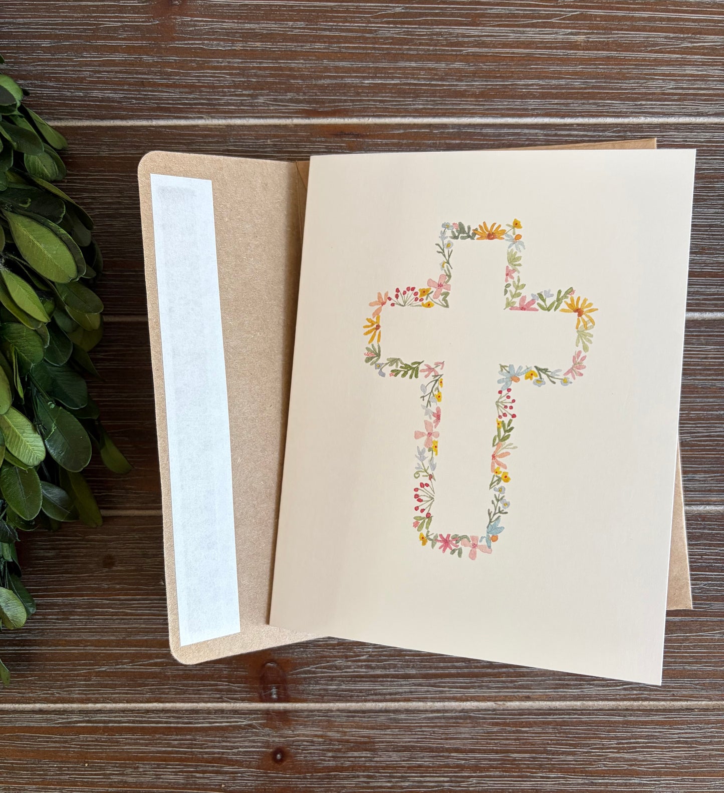 Religious Greeting Card, Cross, Easter, Baptism Card, First Holy Communion, Sympathy, Florals