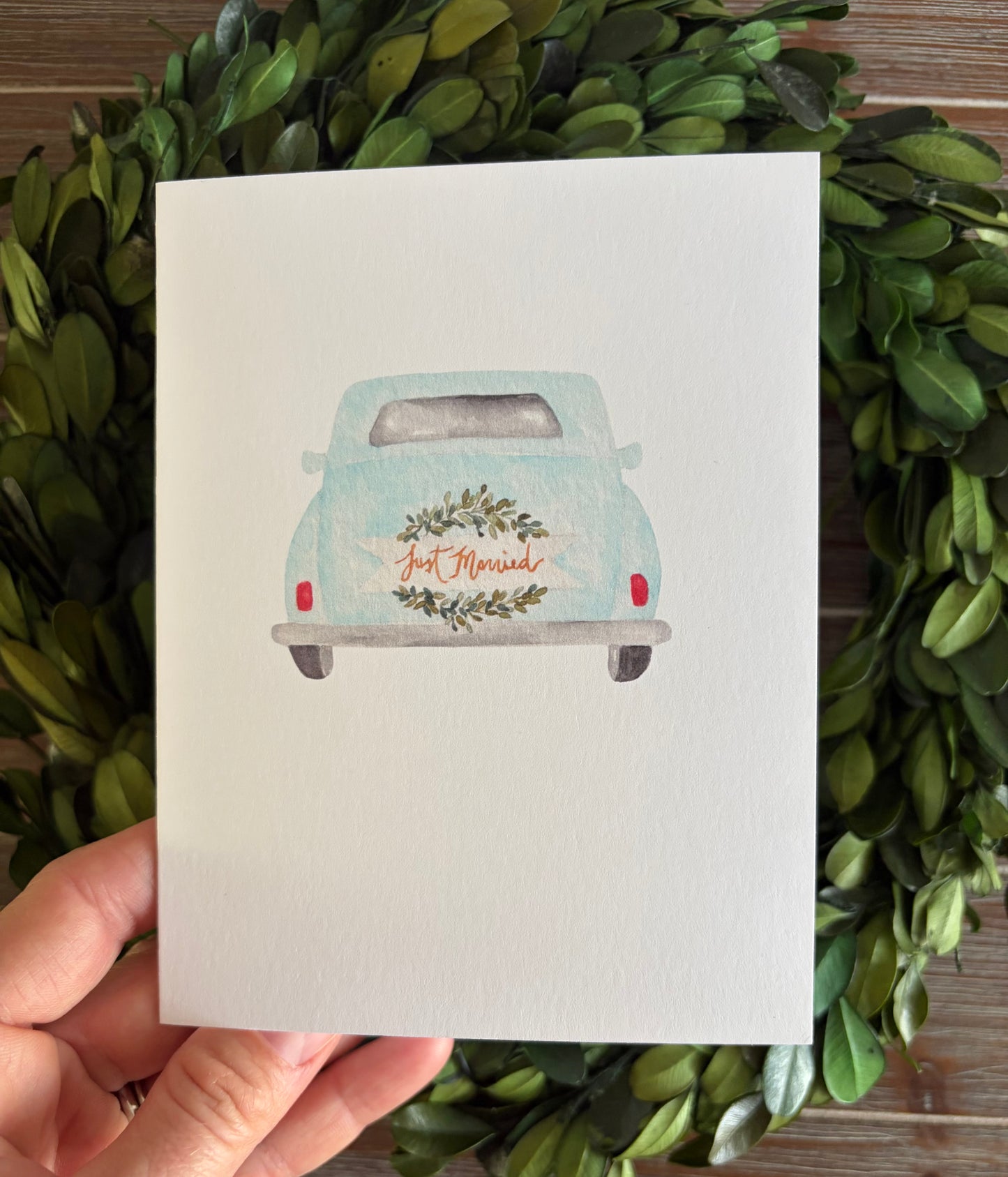 Wedding Card, Bride and Groom, Just Married, Blank Inside