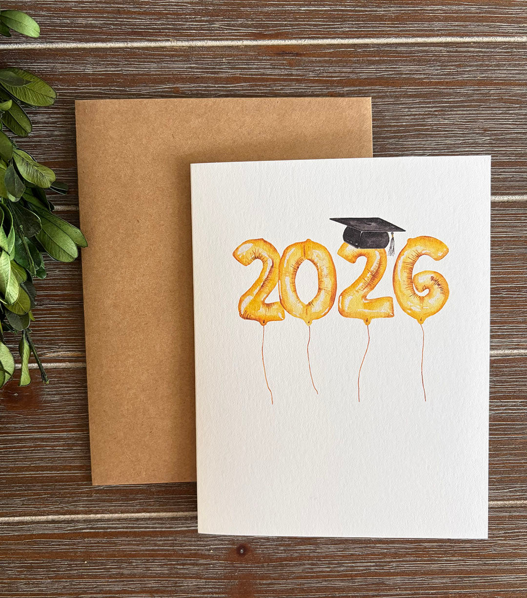 Graduation Card, 2026 Graduate, Grad Cap, Blank Inside