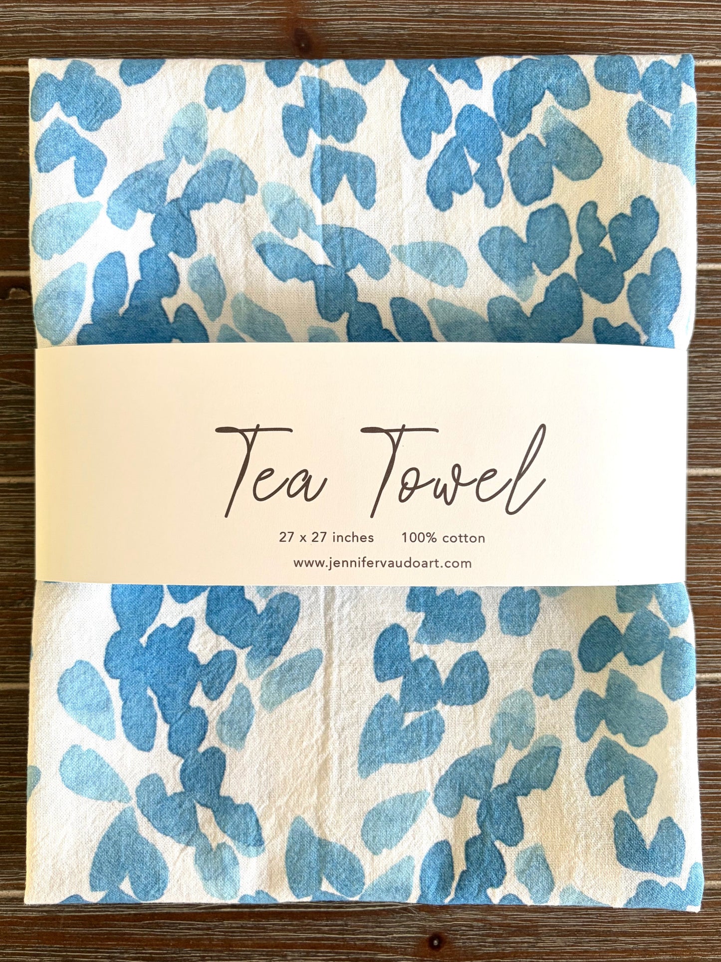 Coastal Tea Towel, Blue Abstract, Kitchen, Watercolor Hand Towel