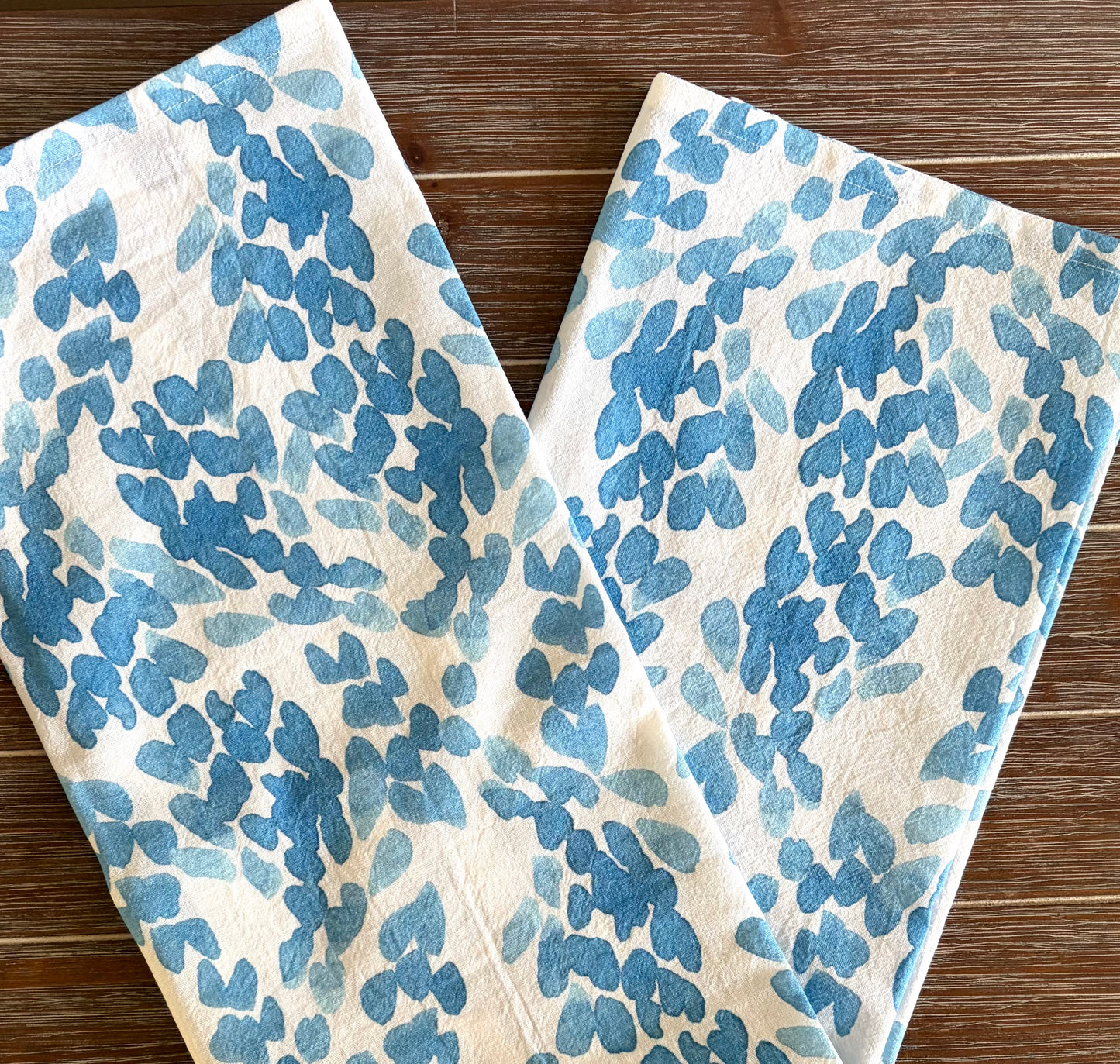 Coastal Tea Towel, Blue Abstract, Kitchen, Watercolor Hand Towel