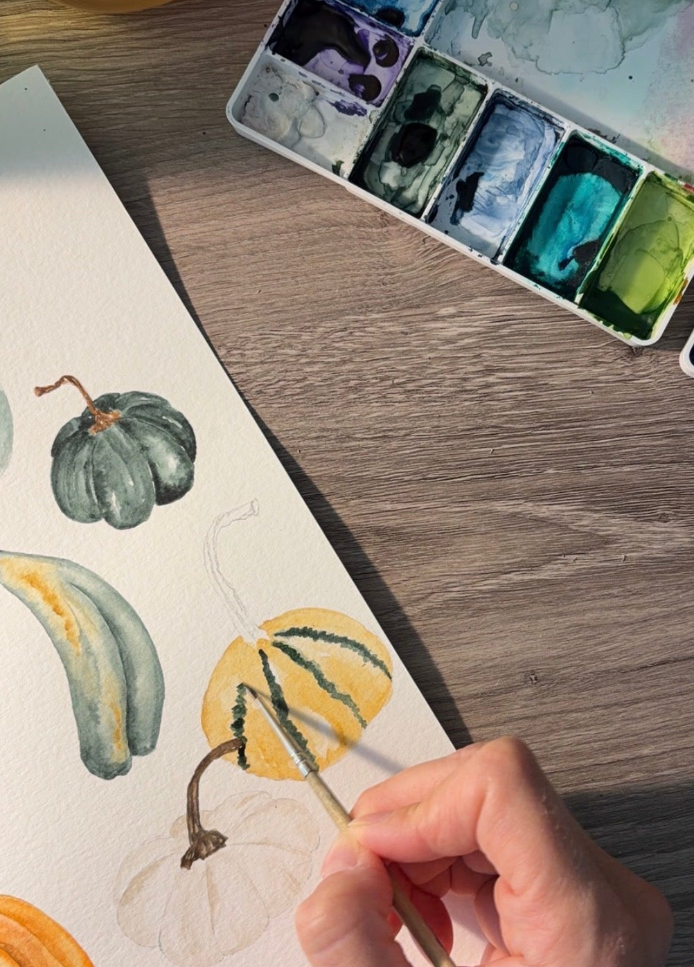 Watercolor Pumpkin & Gourd Print | Fall Wall Art | Seasonal Home Decor
