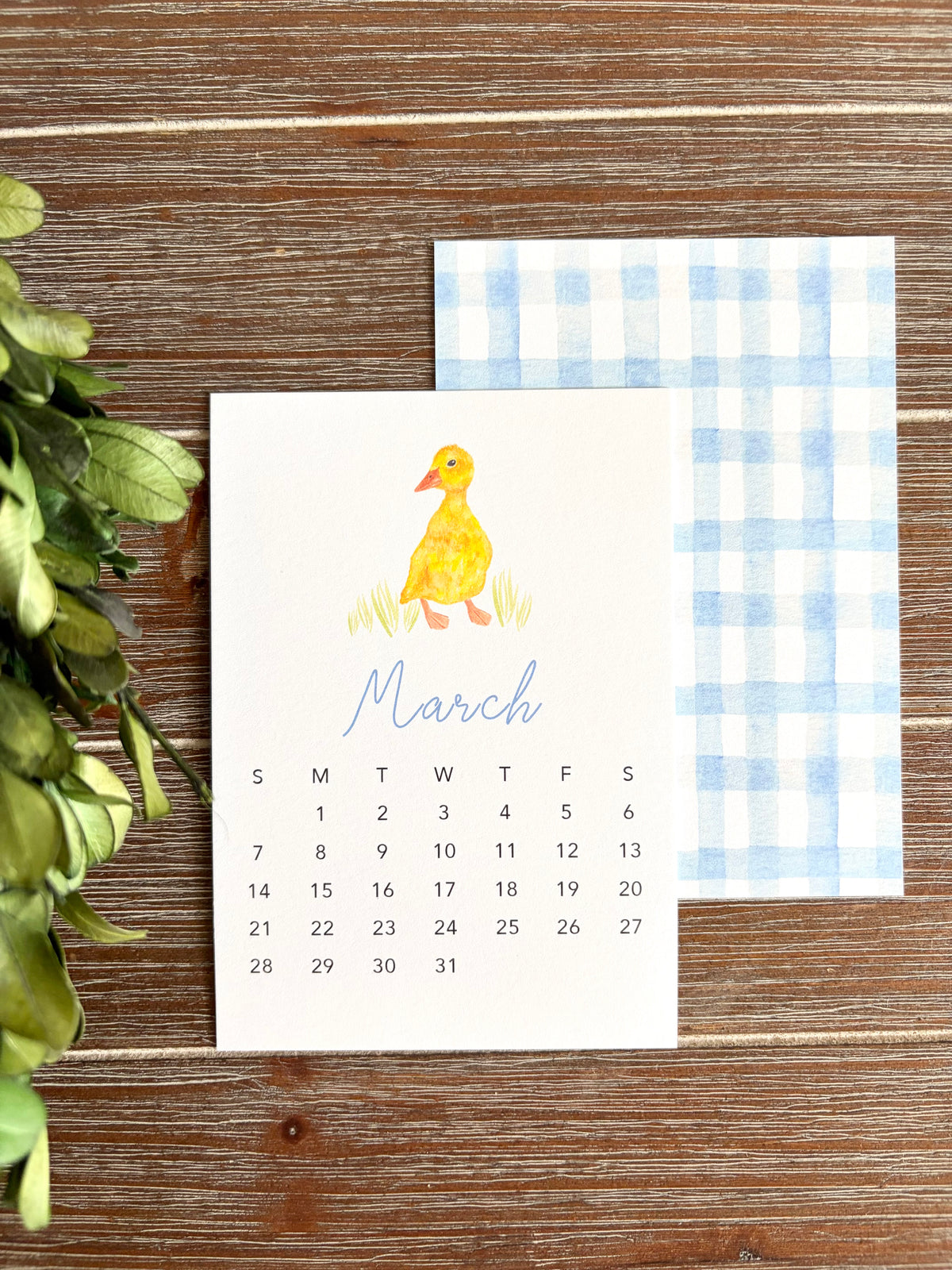 2027 Desk Calendar, Hand-Illustrated Desk Calendar, Watercolor