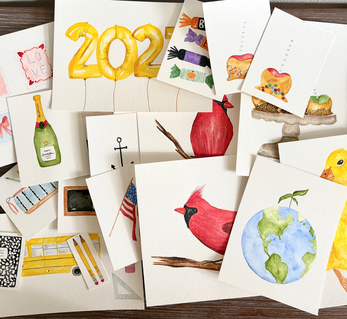 2027 Desk Calendar, Hand-Illustrated Desk Calendar, Watercolor