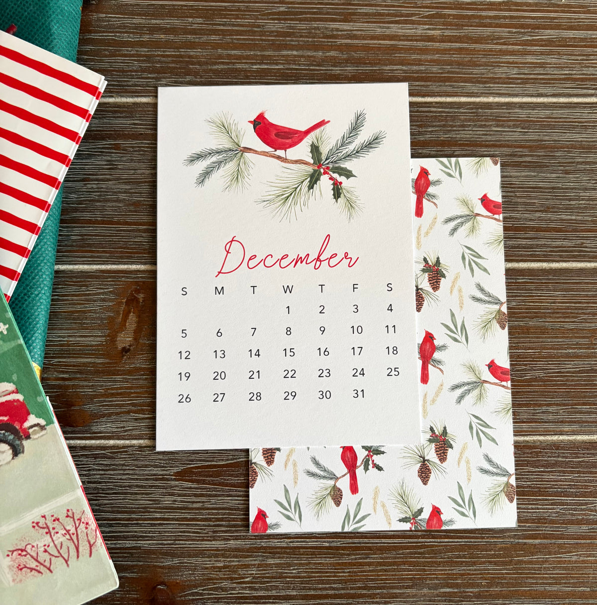 2027 Desk Calendar, Hand-Illustrated Desk Calendar, Watercolor