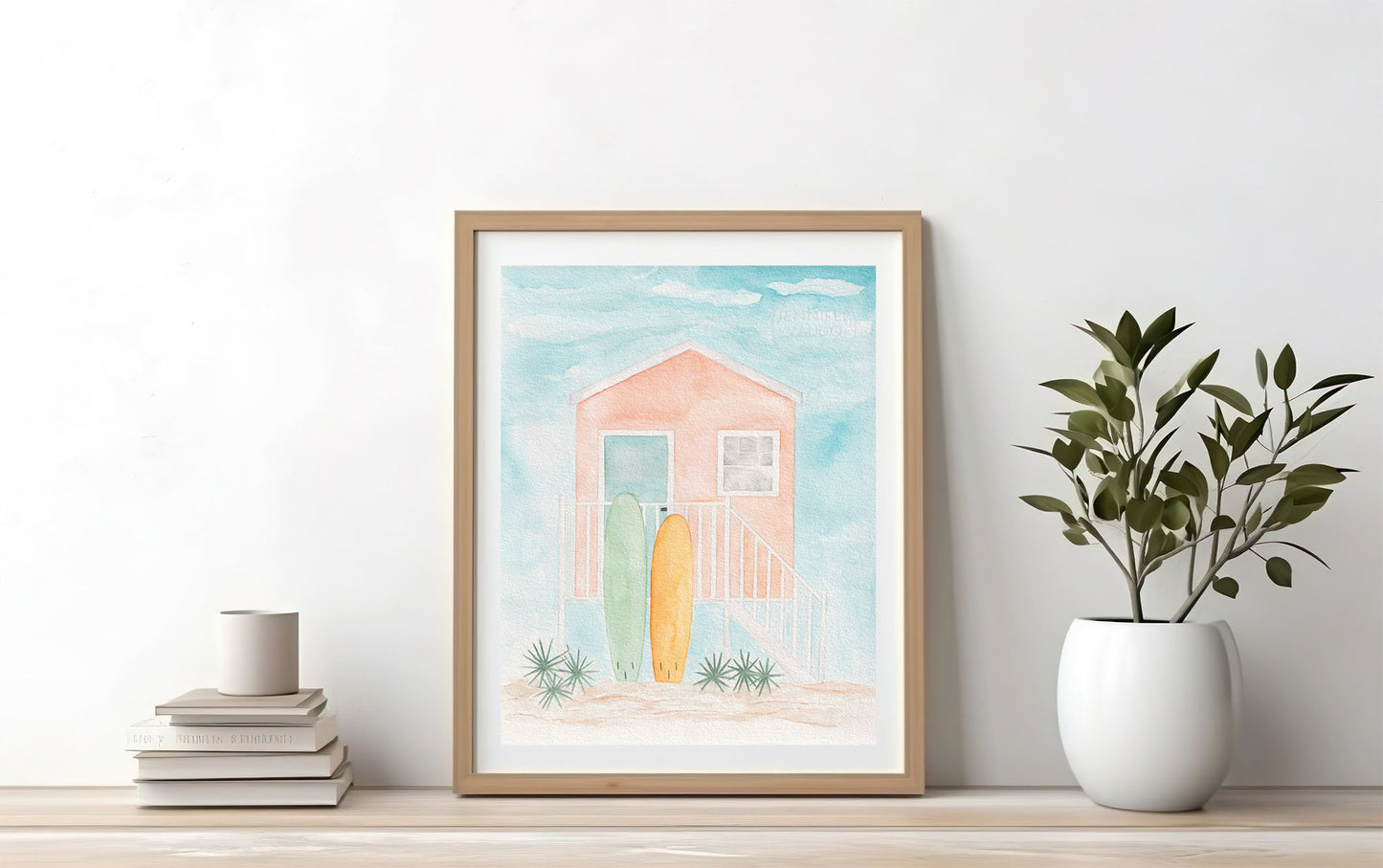 Beach house Wall Art, Coastal Home Decor, Surf Board Art Print