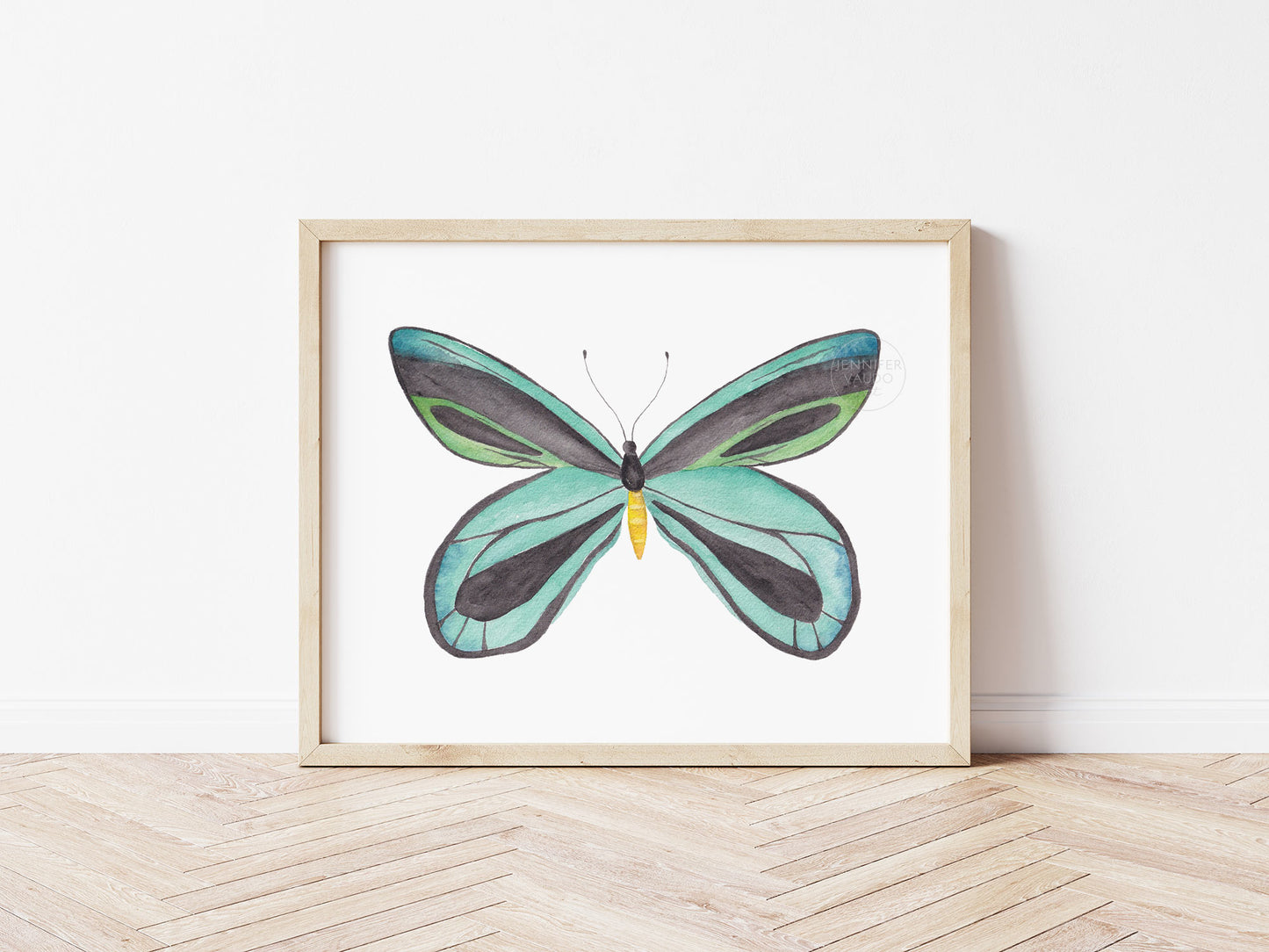 Butterfly Art Print, Watercolor Queen Alexandra's Birdwing, Tropical Wall Decor