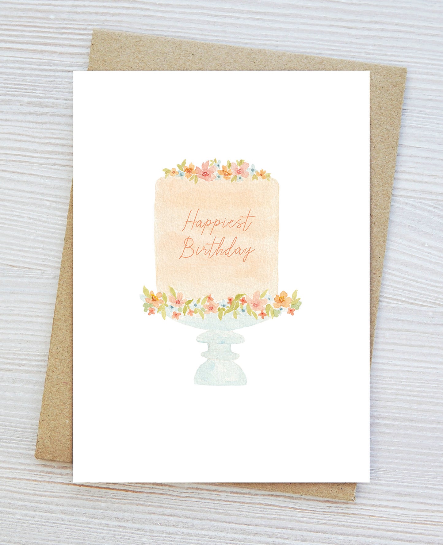 Happiest Birthday Card, Pastel Cake Card