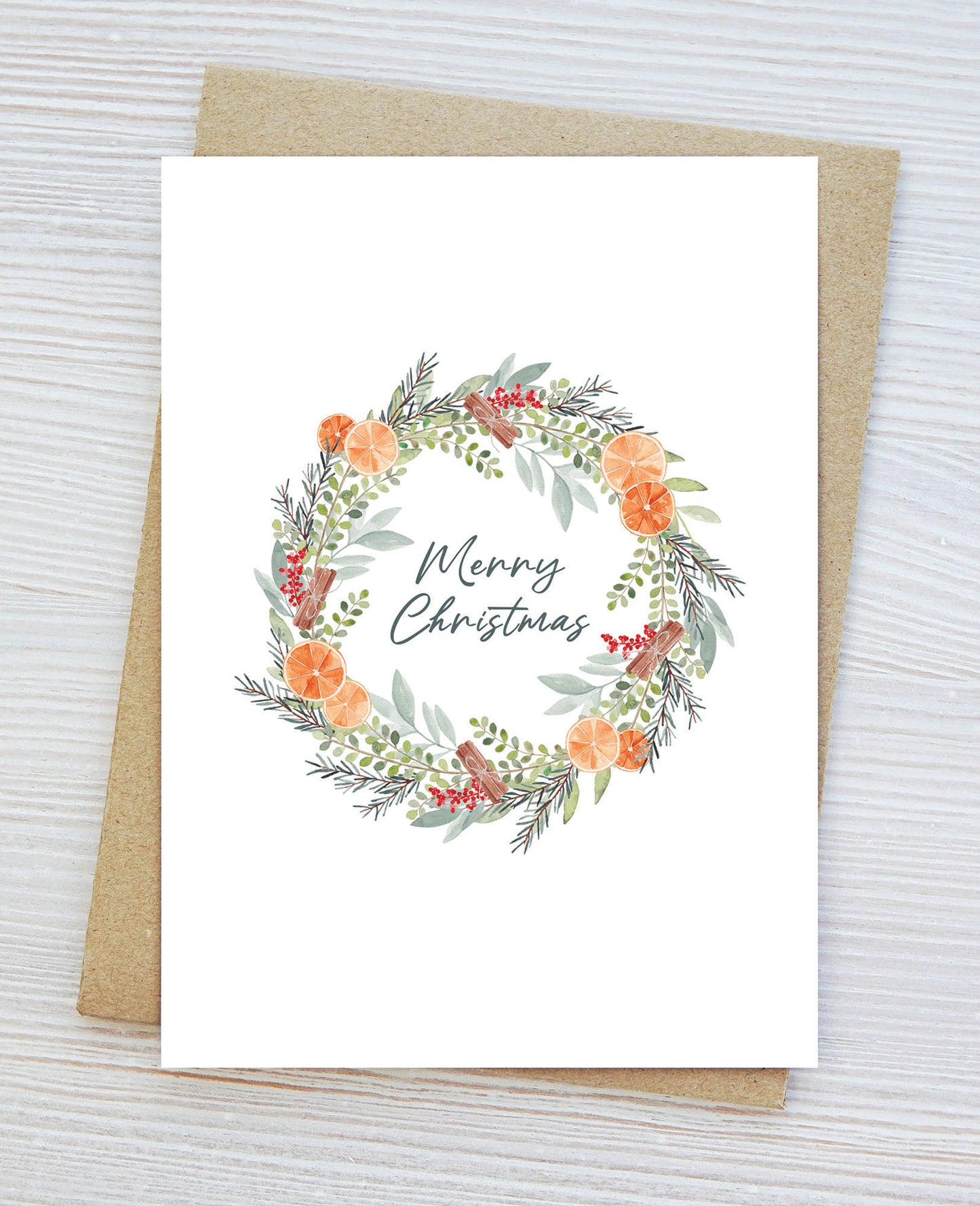 Citrus Christmas card, Holiday Greeting Card, Seasonal