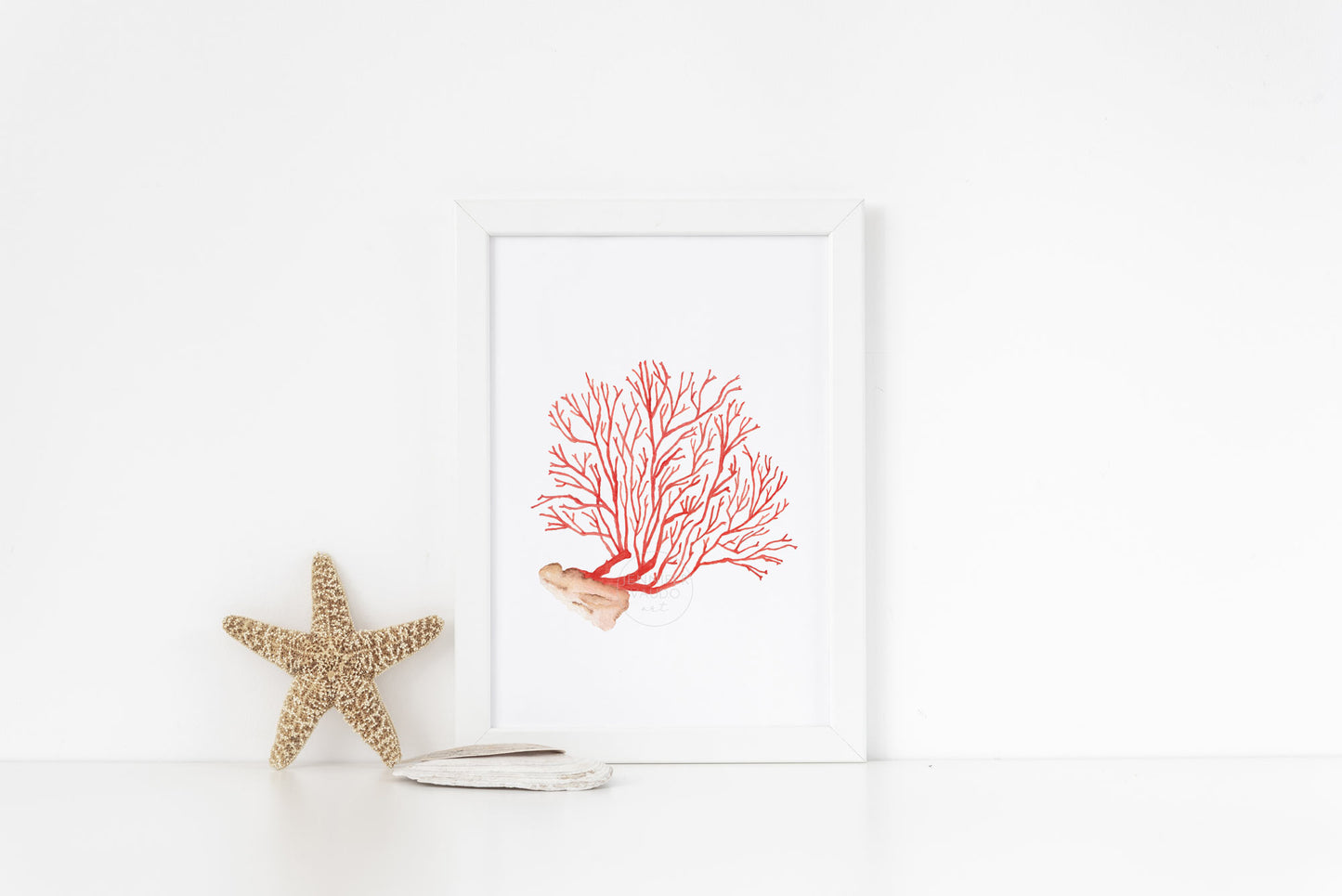 Red Coral Wall Decor, Under the Sea Wall Art, Watercolor Art Print