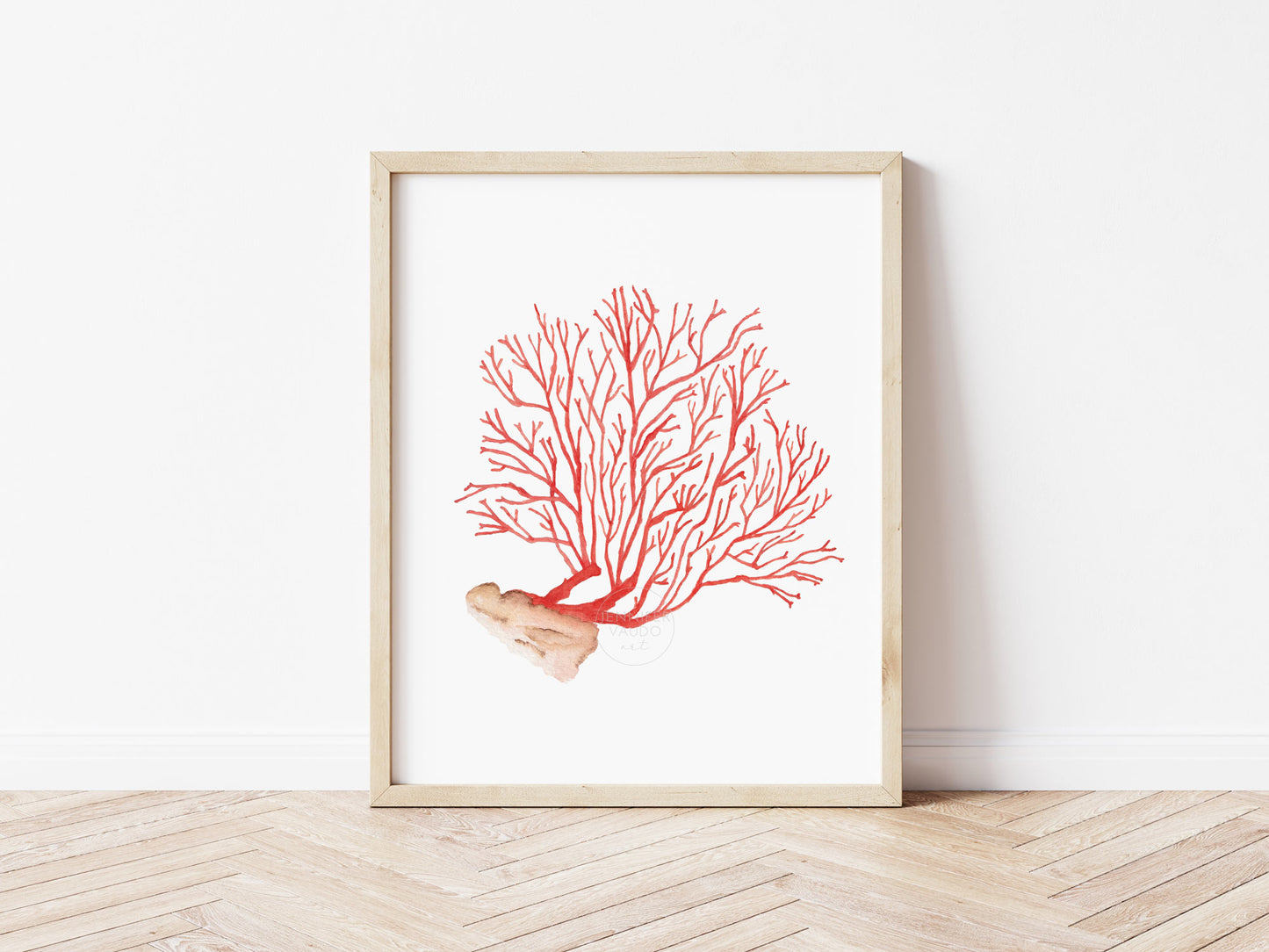 Red Coral Wall Decor, Under the Sea Wall Art, Watercolor Art Print