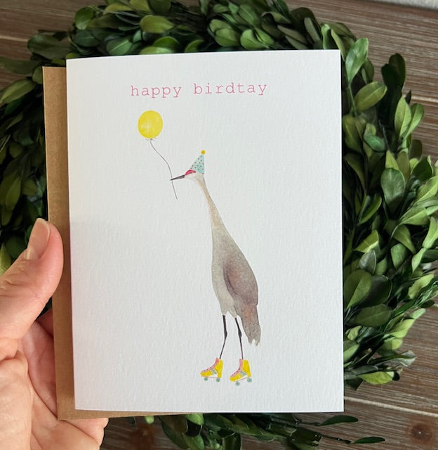 Happy "Birdtay" Sandhill Crane Card