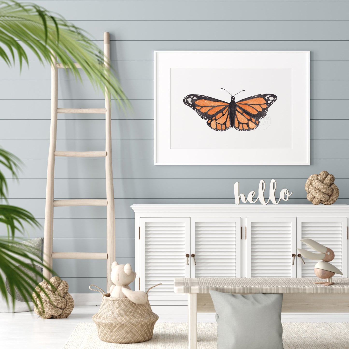 Butterfly Art Print, Watercolor Monarch Butterfly, Butterfly Wall Decor