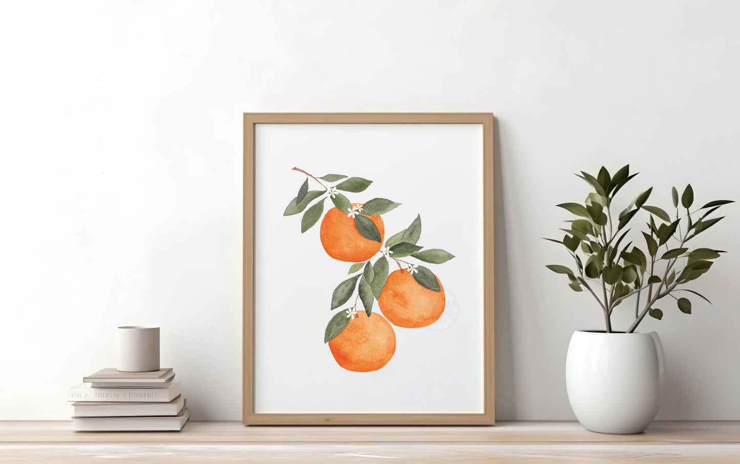 Oranges Art Print Vertical, Oranges Watercolor, Citrus Wall Art, Kitchen Decor, Nursery Wall Art