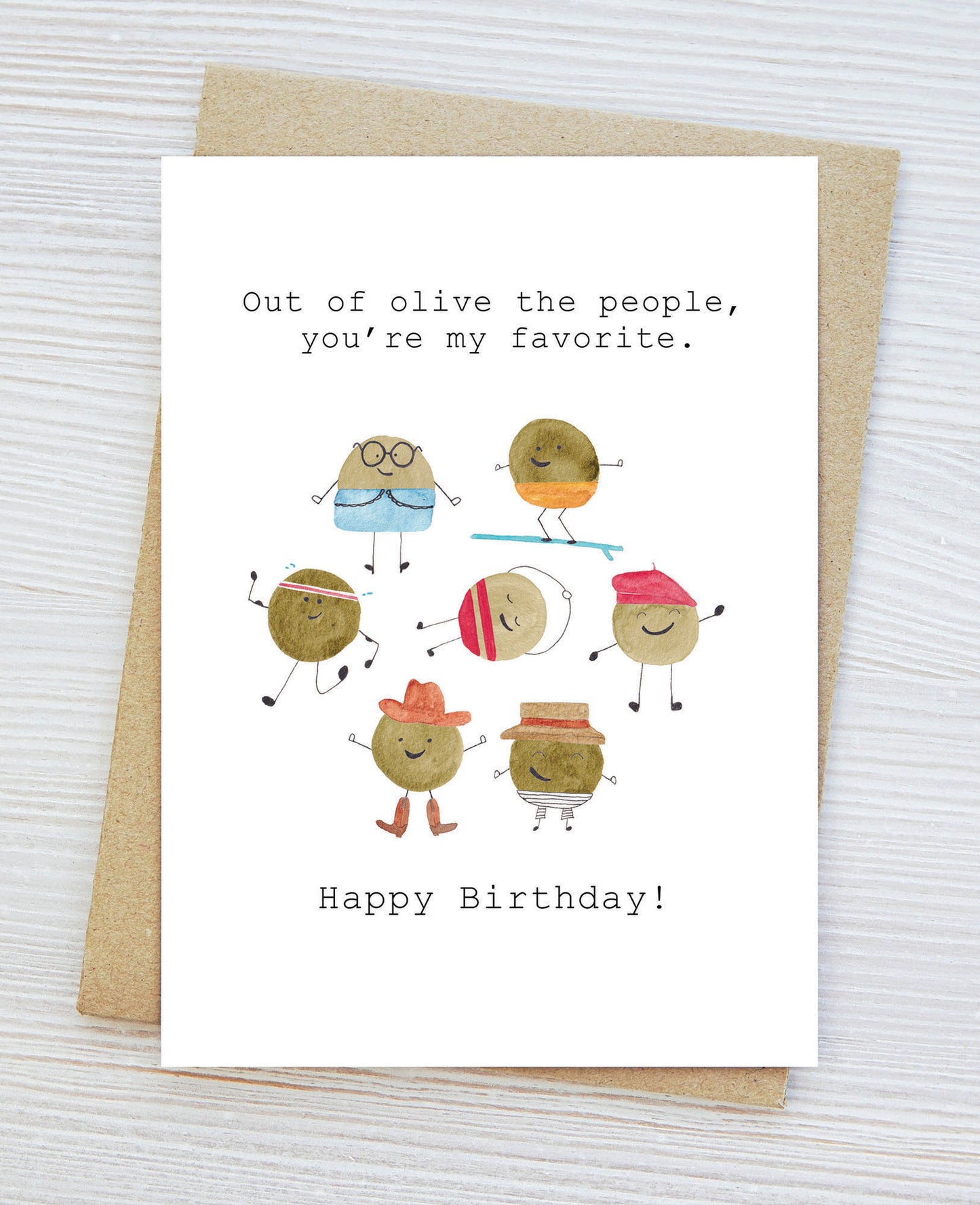 "Olive the People" Birthday Card