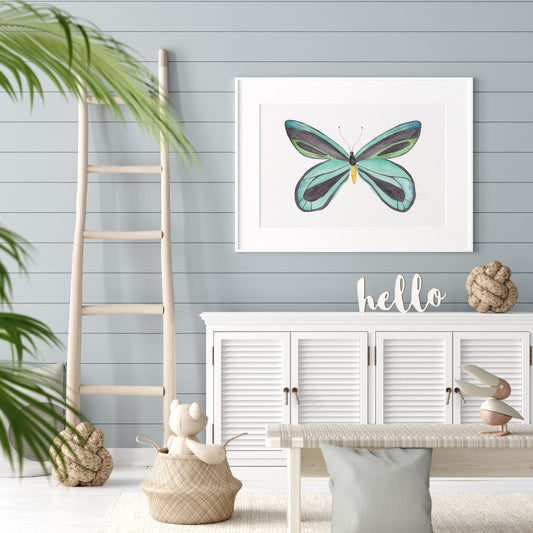 Butterfly Art Print, Watercolor Queen Alexandra's Birdwing, Tropical Wall Decor