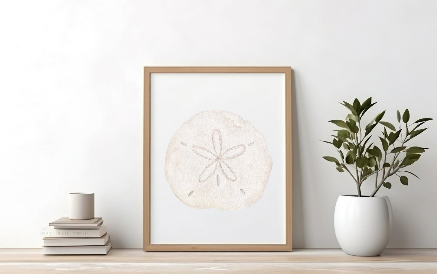 Sand Dollar Wall Art, Watercolor Print, Neutral Nautical Wall Decor, Under the Sea