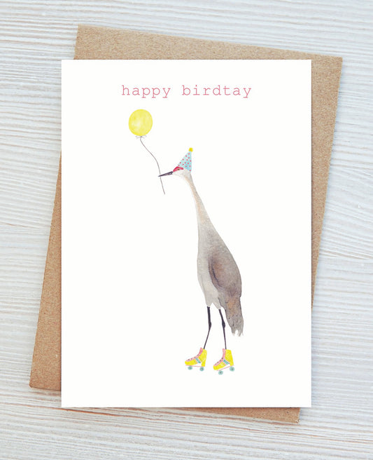 Happy "Birdtay" Sandhill Crane Card