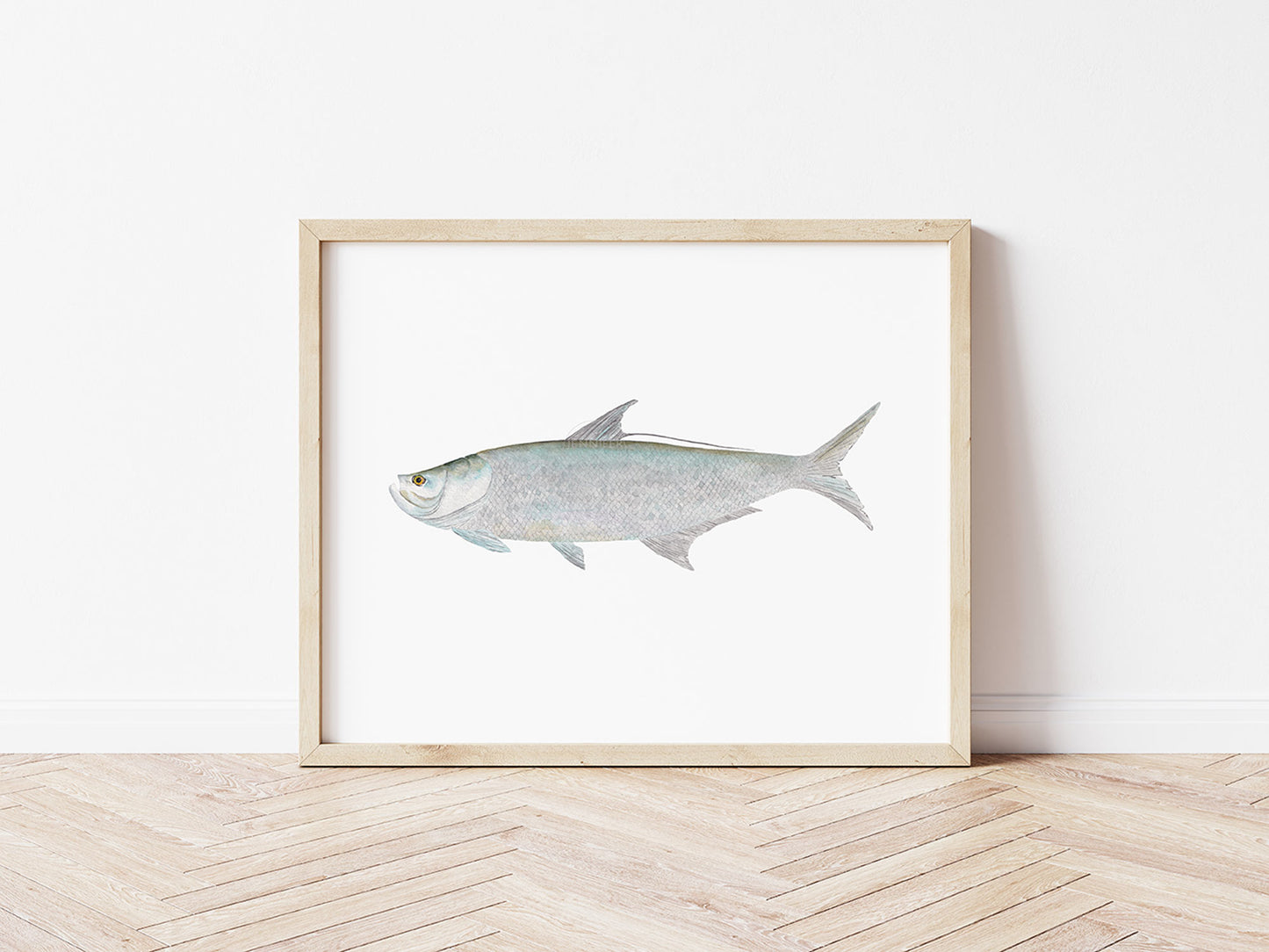 Tarpon Wall Art, Hand-painted Watercolor Fish Print, Fisherman Gift, Father's Day Present
