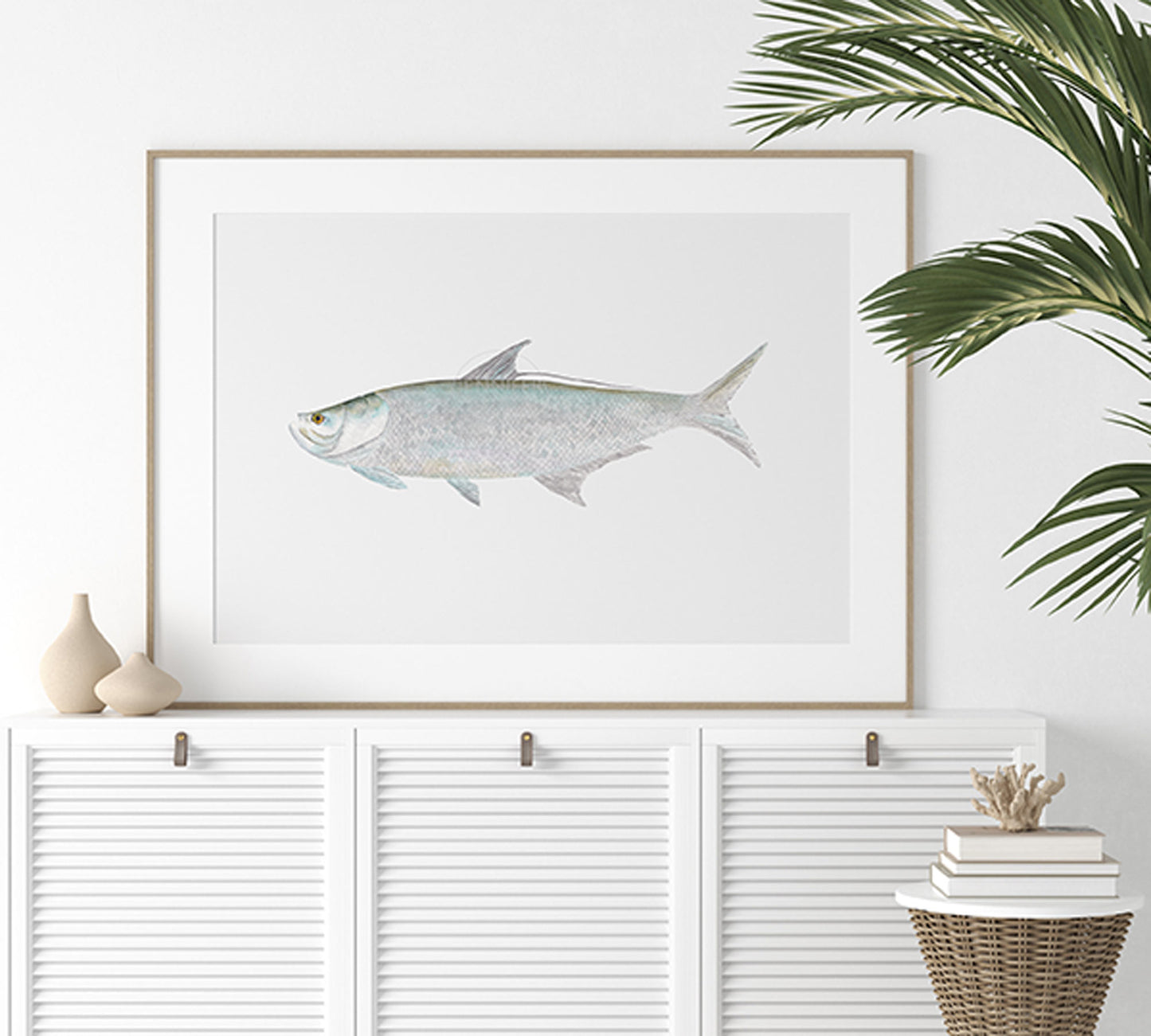 Tarpon Wall Art, Hand-painted Watercolor Fish Print, Fisherman Gift, Father's Day Present
