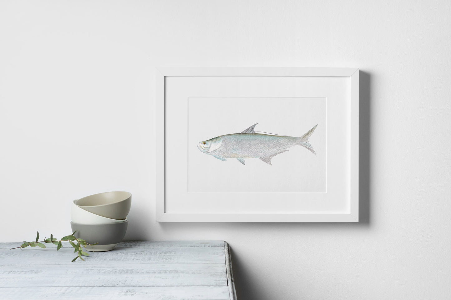 Tarpon Wall Art, Hand-painted Watercolor Fish Print, Fisherman Gift, Father's Day Present