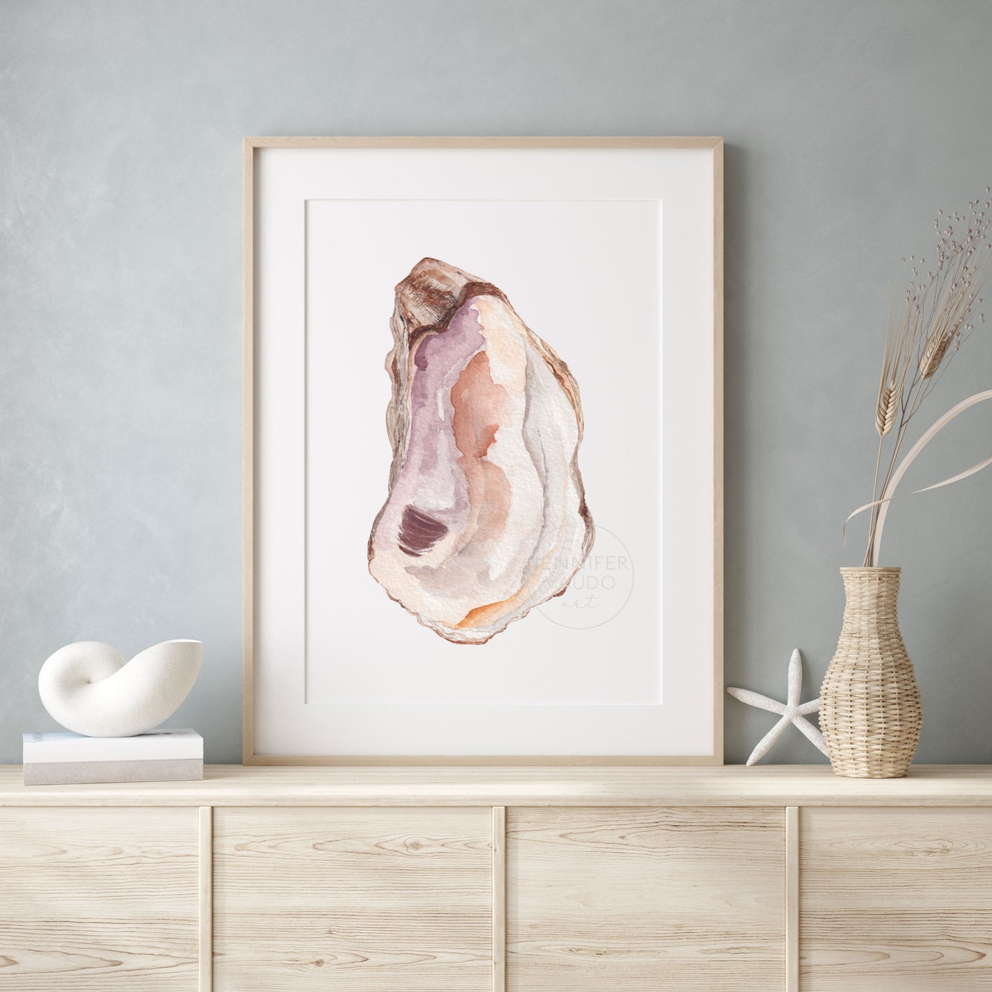 Oyster Wall Art, Watercolor Print